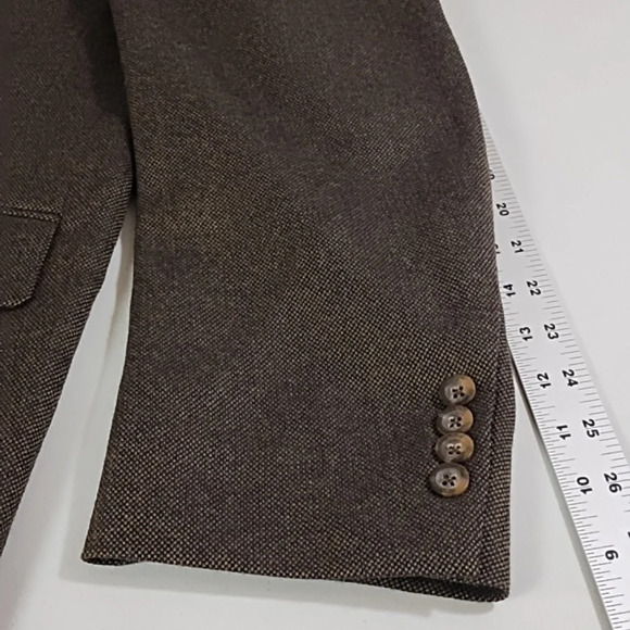 Oscar De Larenta 100% Wool Blazer suit Coat Jacket Brown & Black 46 Long - Picture 11 of 12